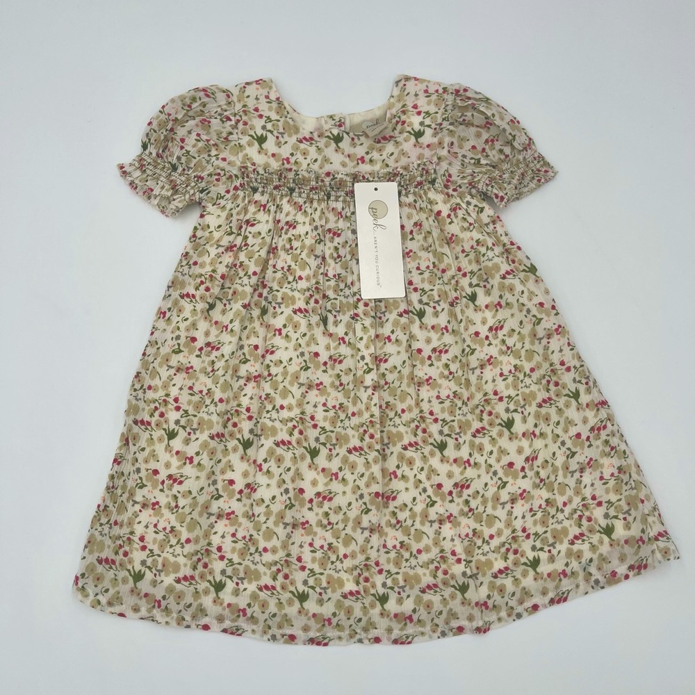 NWT Peek floral short sleeve floral dress. size 12-18mo